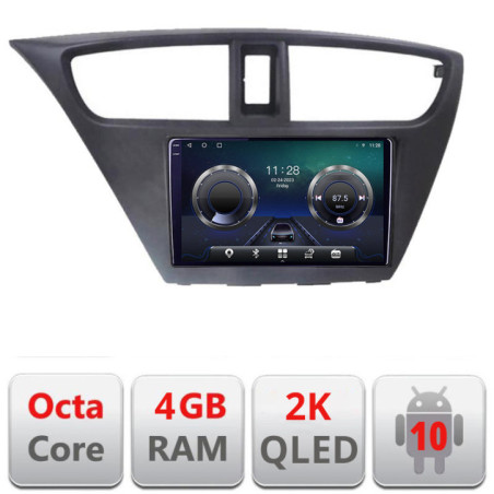 Navigatie dedicata Honda Civic 2012-2016 C-civic Android Octa Core Ecran 2K QLED GPS  4G 4+32GB 360 KIT-civic+EDT-E409-2K+ctsho006.2+ctmultilead.2+cab-un