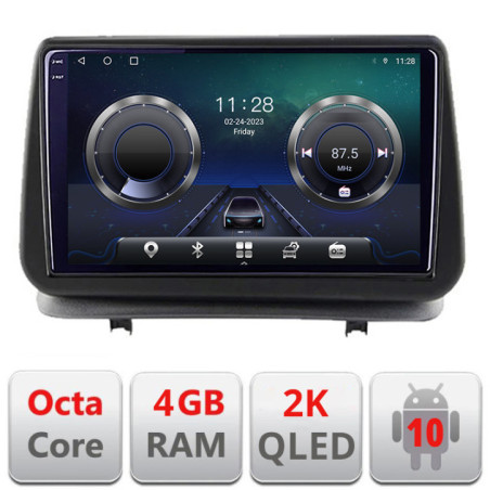Navigatie dedicata Renault Clio 3 2005-2013  Android Octa Core Ecran 2K QLED GPS  4G 4+32GB 360 kit-clio3+EDT-E409-2K