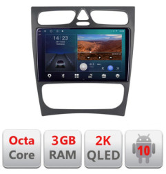 Navigatie dedicata Mercedes C W203 2000-2004 B-clk  Android Ecran 2K QLED octa core 3+32 carplay android auto kit-clk+EDT-E309V3-2K