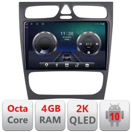 Navigatie dedicata Mercedes CLK C W203 C-clk Android Octa Core Ecran 2K QLED GPS  4G 4+32GB 360 kit-clk+EDT-E409-2K