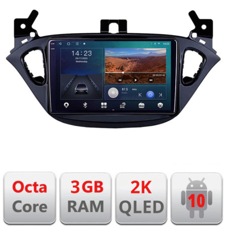 Navigatie dedicata Opel Corsa 2013-2016 B-corsa  Android Ecran 2K QLED octa core 3+32 carplay android auto kit-corsa+EDT-E309V3-2K