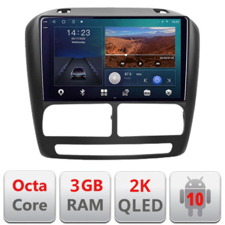 Navigatie dedicata Fiat Doblo 2010-2017 si Opel Combo 2010-2017  Android Ecran 2K QLED octa core 3+32 carplay android auto KIT-DOBLO10+EDT-E309V3-2K