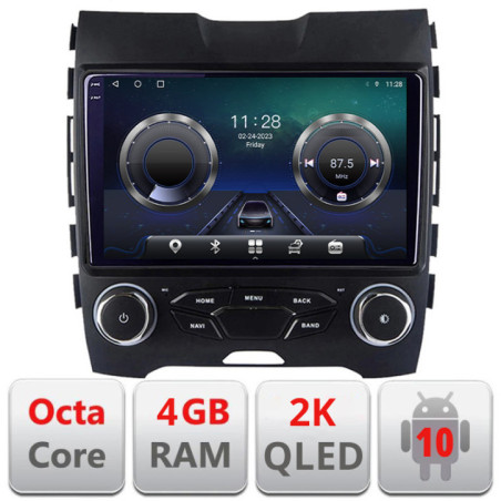 Navigatie dedicata Ford Edge 2015-2021 midline Android Octa Core Ecran 2K QLED GPS  4G 4+32GB 360 kit-edge-mid+EDT-E409-2K