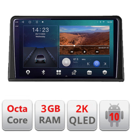 Navigatie dedicata Renault Express    Android Ecran 2K QLED octa core 3+32 carplay android auto kit-express+EDT-E309V3-2K