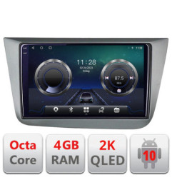 Navigatie dedicata Seat Leon 2005-2012 C-leon05 Android Octa Core Ecran 2K QLED GPS  4G 4+32GB 360 kit-leon5+EDT-E409-2K