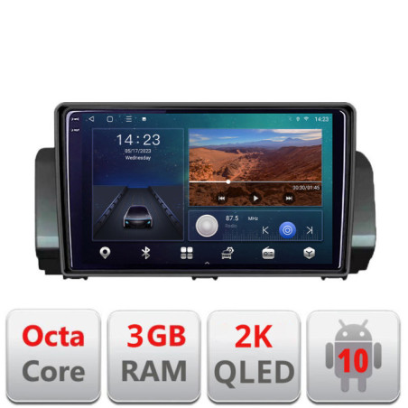 Navigatie dedicata Dacia Logan Sandero Jogger LOGAN-2022 fara ecran de fabrica  Android Ecran 2K QLED octa core 3+32 carplay android auto KIT-LOGAN-2022+EDT-E309V3-2K