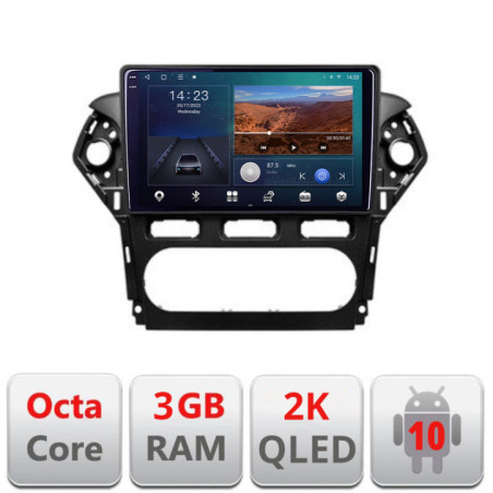 Navigatie dedicata Ford Mondeo 2010-2014 B-MONDEO-CLIMA  Android Ecran 2K QLED octa core 3+32 carplay android auto KIT-MONDEO-CLIMA+EDT-E310V3-2K