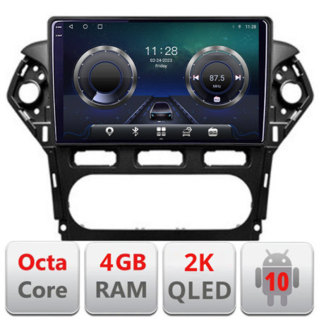 Navigatie dedicata Ford Mondeo 2010-2014 C-MONDEO-CLIMA Android Octa Core Ecran 2K QLED GPS  4G 4+32GB 360 KIT-MONDEO-CLIMA+EDT-E410-2K