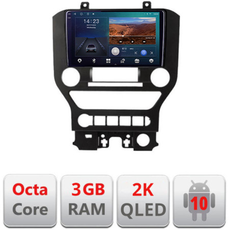 Navigatie dedicata Ford Mustang 2015-2020 B-MUSTANG-NAVI Android Ecran 2K QLED octa core 3+32 carplay android auto KIT-mustang-navi+EDT-E309V3-2K