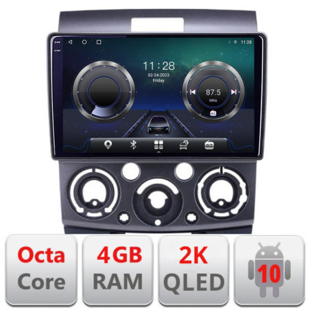 Navigatie dedicata Ford Ranger Mazda BT50 2007-2012 C-RANGER Android Octa Core Ecran 2K QLED GPS  4G 4+32GB 360 KIT-ranger+EDT-E409-2K