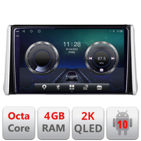 Navigatie dedicata Toyota Rav4 2018- C-RAV4 Android Octa Core Ecran 2K QLED GPS  4G 4+32GB 360 KIT-RAV4+EDT-E409-2K