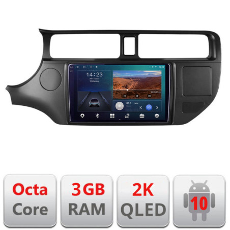 Navigatie dedicata Kia Rio 2011-2014 B-rio-11  Android Ecran 2K QLED octa core 3+32 carplay android auto kit-rio-11+EDT-E309V3-2K