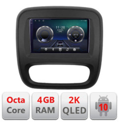 Navigatie dedicata Renault Trafic 2014-2017 C-rt09 Android Octa Core Ecran 2K QLED GPS  4G 4+32GB 360 kit-rt09+EDT-E409-2K