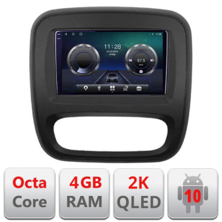 Navigatie dedicata Renault Trafic 2014-2017 C-rt09 Android Octa Core Ecran 2K QLED GPS  4G 4+32GB 360 kit-rt09+EDT-E409-2K
