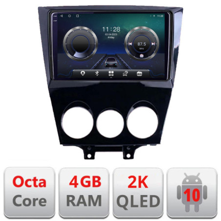 Navigatie dedicata Mazda RX8 2003-2008  Android Octa Core Ecran 2K QLED GPS  4G 4+32GB 360 kit-rx8-03+EDT-E409-2K