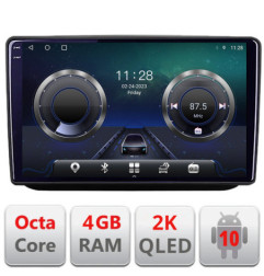 Navigatie dedicata Skoda Fabia 2 2009-2014  Android Octa Core Ecran 2K QLED GPS  4G 4+32GB 360 KIT-fabia2+EDT-E410-2K