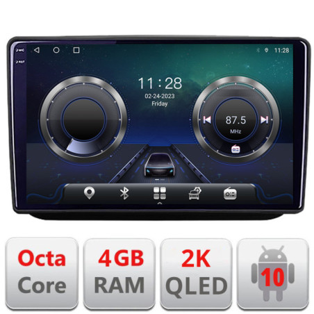 Navigatie dedicata Skoda Fabia 2 2009-2014  Android Octa Core Ecran 2K QLED GPS  4G 4+32GB 360 KIT-fabia2+EDT-E410-2K