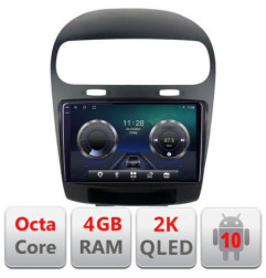 Navigatie dedicata Fiat Freemont Dodge Journey 2012-2019 Android Octa Core Ecran 2K QLED GPS  4G 4+32GB 360 KIT-freemont+EDT-E409-2K