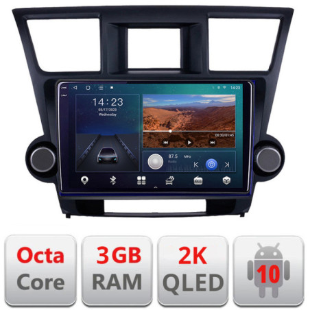 Navigatie dedicata Toyota Highlander 2007-2013  Android Ecran 2K QLED octa core 3+32 carplay android auto KIT-highlander+EDT-E310V3-2K