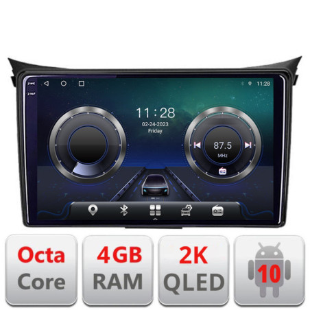 Navigatie dedicata Hyundai I30 2011-2016 Android Octa Core Ecran 2K QLED GPS  4G 4+32GB 360 KIT-i30-2011+EDT-E409-2K