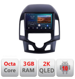 Navigatie dedicata Hyundai I30 2009-2012 clima automata B-I30AUTOMATIC  Android Ecran 2K QLED octa core 3+32 carplay android auto KIT-i30automatic+EDT-E309V3-2K