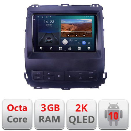 Navigatie dedicata Toyota Prado J120 2002-2009 B- j120  Android Ecran 2K QLED octa core 3+32 carplay android auto kit-j120+EDT-E309V3-2K