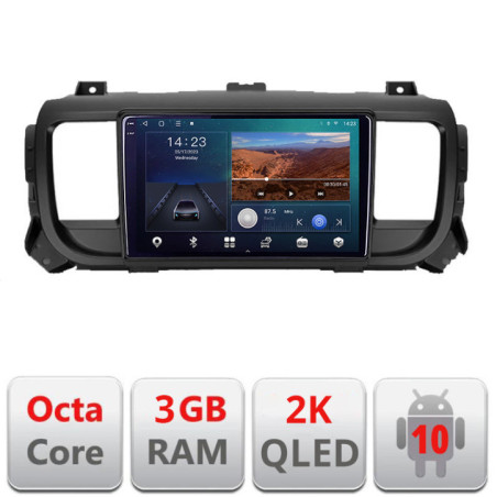 Navigatie dedicata Citroen Jumpy Toyota Proace Peugeot Traveller B-jumpy16  Android Ecran 2K QLED octa core 3+32 carplay android auto kit-jumpy16+EDT-E309V3-2K
