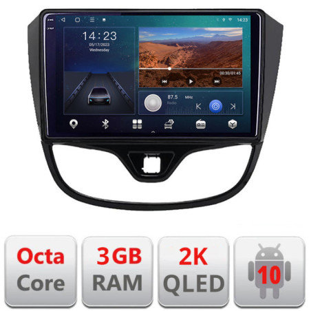 Navigatie dedicata Opel Karl 2017- B-karl  Android Ecran 2K QLED octa core 3+32 carplay android auto kit-karl+EDT-E310V3-2K
