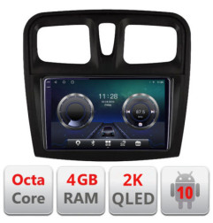 Navigatie dedicata Dacia Sandero 2012-2020 var B Android Octa Core Ecran 2K QLED GPS  4G 4+32GB 360 kit-sandero-variantb+EDT-E409-2K