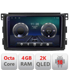 Navigatie dedicata Smart 2005-2010 C-SMART05 Android Octa Core Ecran 2K QLED GPS  4G 4+32GB 360 KIT-smart05+EDT-E409-2K