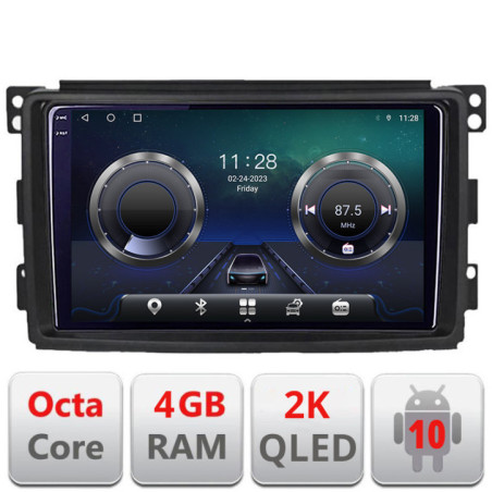 Navigatie dedicata Smart 2005-2010 C-SMART05 Android Octa Core Ecran 2K QLED GPS  4G 4+32GB 360 KIT-smart05+EDT-E409-2K