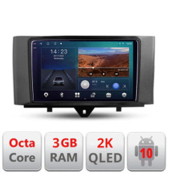 Navigatie dedicata Smart For Two 2010-2015 B-Smart10  Android Ecran 2K QLED octa core 3+32 carplay android auto KIT-SMART10+EDT-E309V3-2K