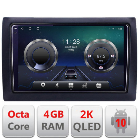 Navigatie dedicata Fiat Stilo C-STILO Android Octa Core Ecran 2K QLED GPS  4G 4+32GB 360 KIT-stilo+EDT-E409-2K