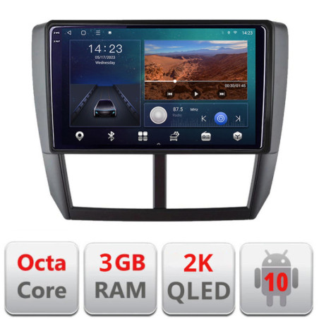 Navigatie dedicata Subaru Forester 2007-2013 B-SU01  Android Ecran 2K QLED octa core 3+32 carplay android auto KIT-SU01+EDT-E309V3-2K