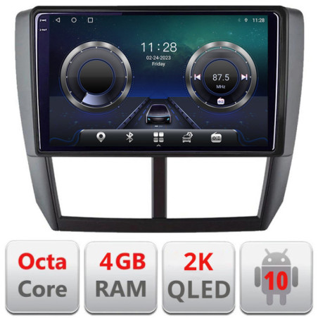 Navigatie dedicata Subaru Forester 2007-2013 C-SU01 Android Octa Core Ecran 2K QLED GPS  4G 4+32GB 360 KIT-SU01+EDT-E409-2K