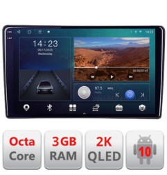 Navigatie dedicata Fiat Tipo 2020-  Android Ecran 2K QLED octa core 3+32 carplay android auto KIT-tipo2022+EDT-E309V3-2K