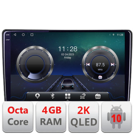 Navigatie dedicata Fiat Tipo 2020-  Android Octa Core Ecran 2K QLED GPS  4G 4+32GB 360 KIT-tipo2022+EDT-E409-2K