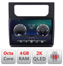 Navigatie dedicata VW Touran 2010-2016 C-touran3 Android Octa Core Ecran 2K QLED GPS  4G 4+32GB 360 kit-touran3+EDT-E410-2K