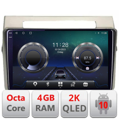 Navigatie dedicata Toyota Verso intre anii 2004-2009 Android Octa Core Ecran 2K QLED GPS  4G 4+32GB 360 KIT-VERSO-2004+EDT-E409-2K