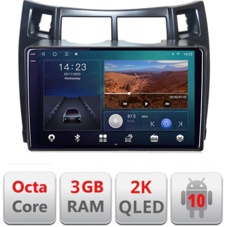 Navigatie dedicata Toyota Yaris 2008-2011 B-YARIS08  Android Ecran 2K QLED octa core 3+32 carplay android auto KIT-YARIS08+EDT-E309V3-2K