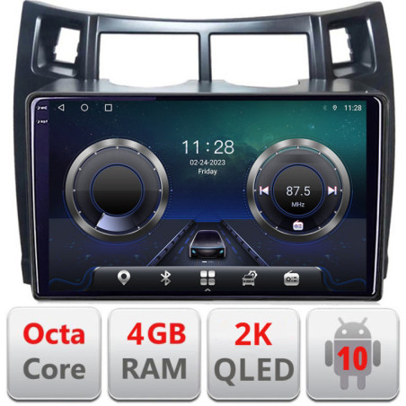 Navigatie dedicata Toyota Yaris 2008-2011 C-YARIS08 Android Octa Core Ecran 2K QLED GPS  4G 4+32GB 360 KIT-YARIS08+EDT-E409-2K