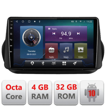 Navigatie dedicata Peugeot Bipper, Citroen Nemo, Fiat Qubo 2008-2017  Android radio gps internet Octa core 4+32 Kit-bipper+EDT-E410