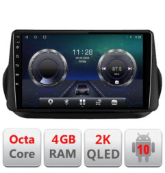 Navigatie dedicata Peugeot Bipper, Citroen Nemo, Fiat Qubo 2008-2017  Android ecran Qled 2K Octa core 4+32 Kit-bipper+EDT-E410-2K