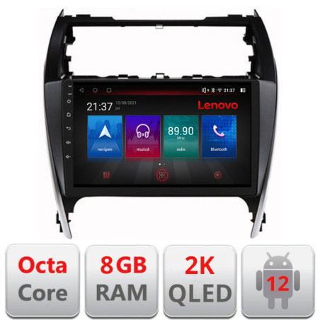 Navigatie dedicata Lenovo Toyota Camry 2012-2018 Octacore, 8 Gb RAM, 128 Gb Hdd, 4G, Qled 2K, DSP, Carplay AA, 360,Bluetooth E510-PRO-2K