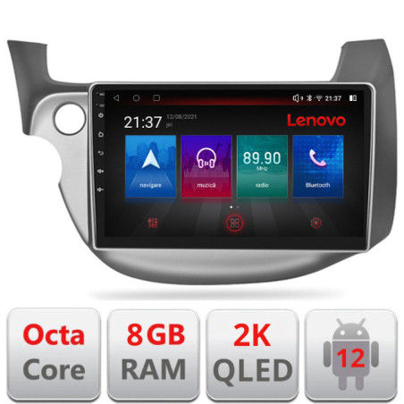 Navigatie dedicata Lenovo Honda Fit 2008-2013 Octacore, 8 Gb RAM, 128 Gb Hdd, 4G, Qled 2K, DSP, Carplay AA, 360, Bluetooth