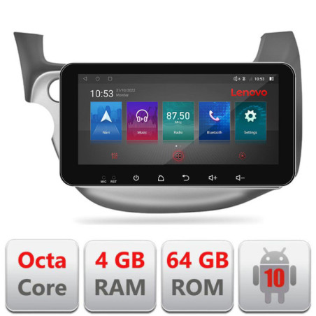 Navigatie dedicata Honda Fit 2008-2013  Android radio gps internet Lenovo Octa Core 4+64 LTE ecran de 10.33' wide Kit-fit-08+EDT-E511-PRO