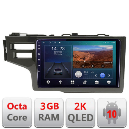 Navigatie dedicata Honda Fit 2014-2019  Android ecran Qled 2K Octa Core 3+32 carplay android auto Kit-fit-14+EDT-E309v3-2K