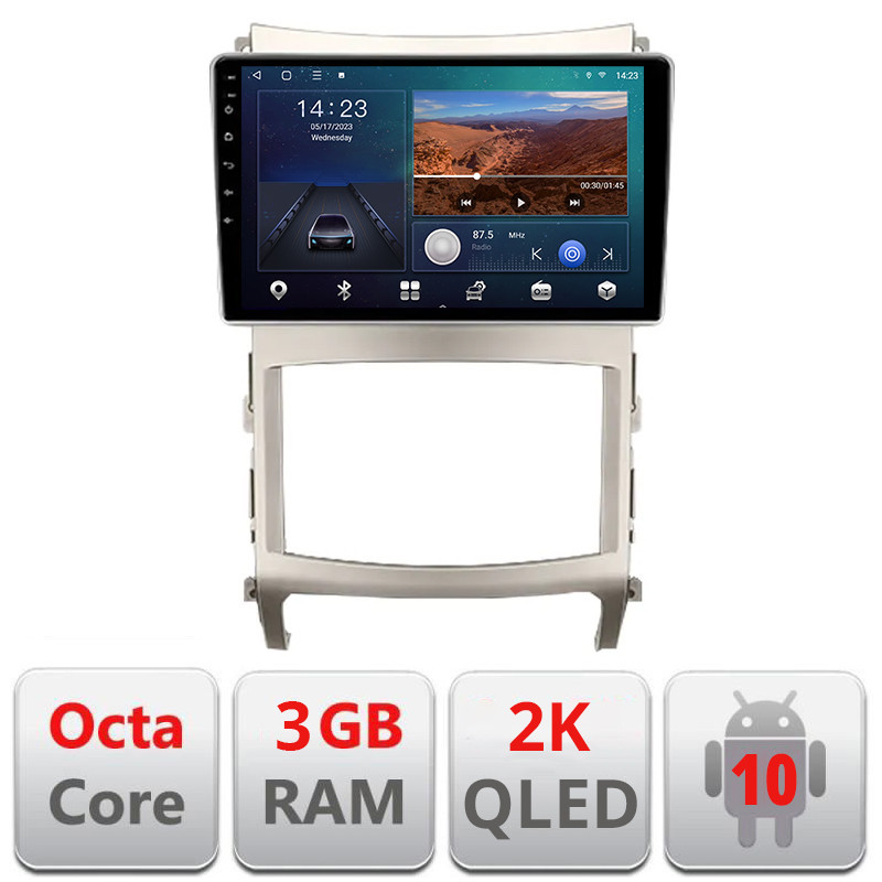 Navigatie dedicata Hyundai IX55 Android ecran Qled 2K Octa Core 3+32 carplay android auto Kit-ix55+EDT-E309v3-2K