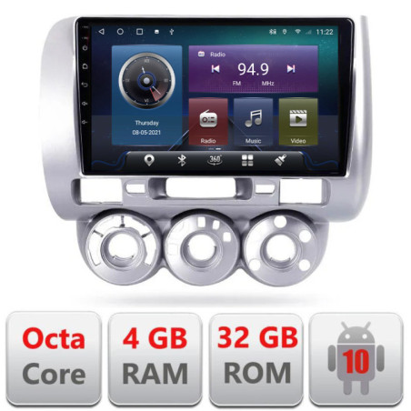 Navigatie dedicata Honda Fit Jazz 2004-2008  Android radio gps internet Octa core 4+32 Kit-jazz+EDT-E409