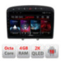 Navigatie dedicata Lenovo Peugeot 308 L-038, Octacore, 4Gb RAM, 64Gb Hdd, 4G, QLED 2K, DSP, Carplay, Bluetooth